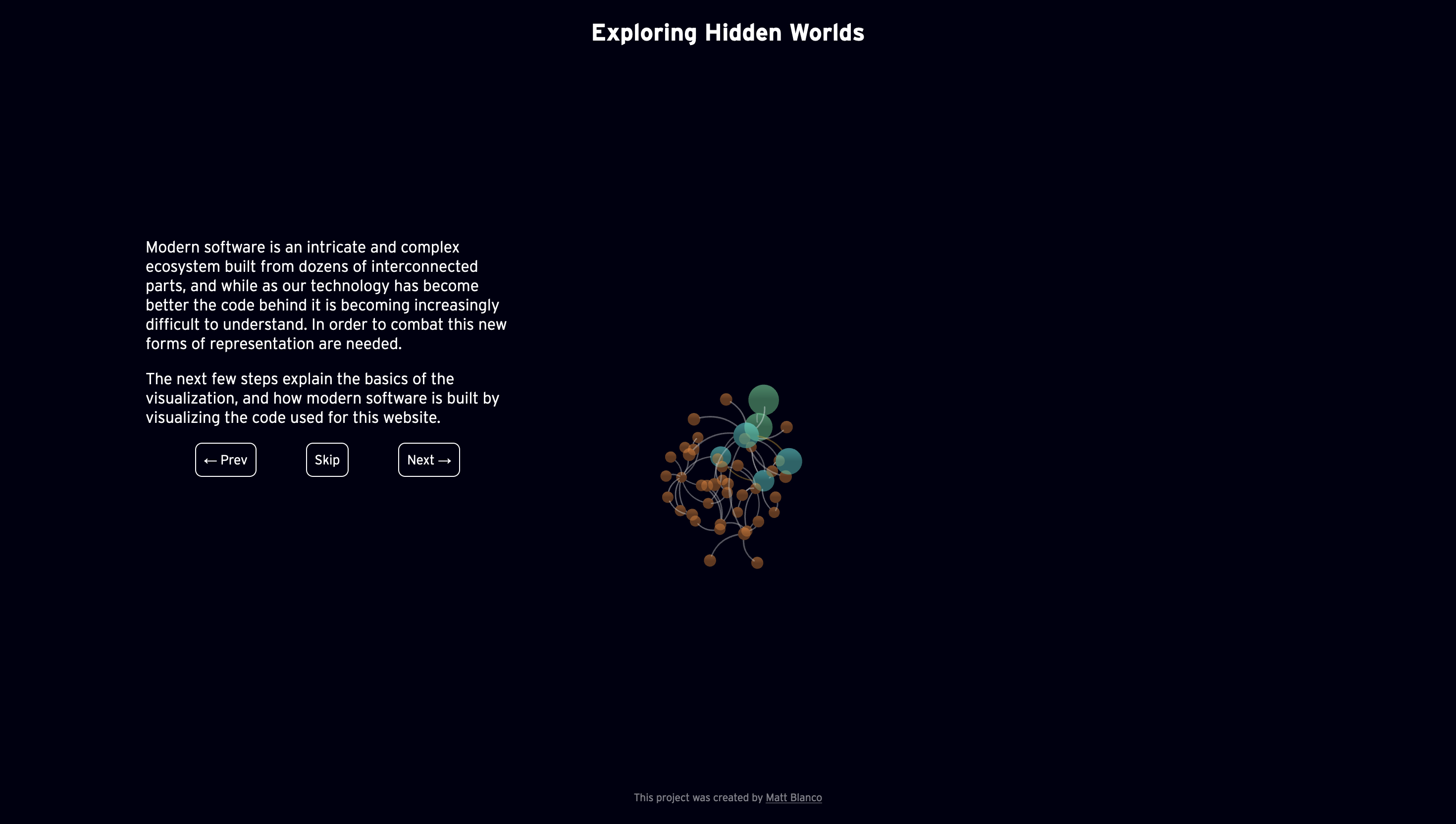 Opening slide for an interactive onboarding and teaching process to visually demonstrate the heirarchy of code.