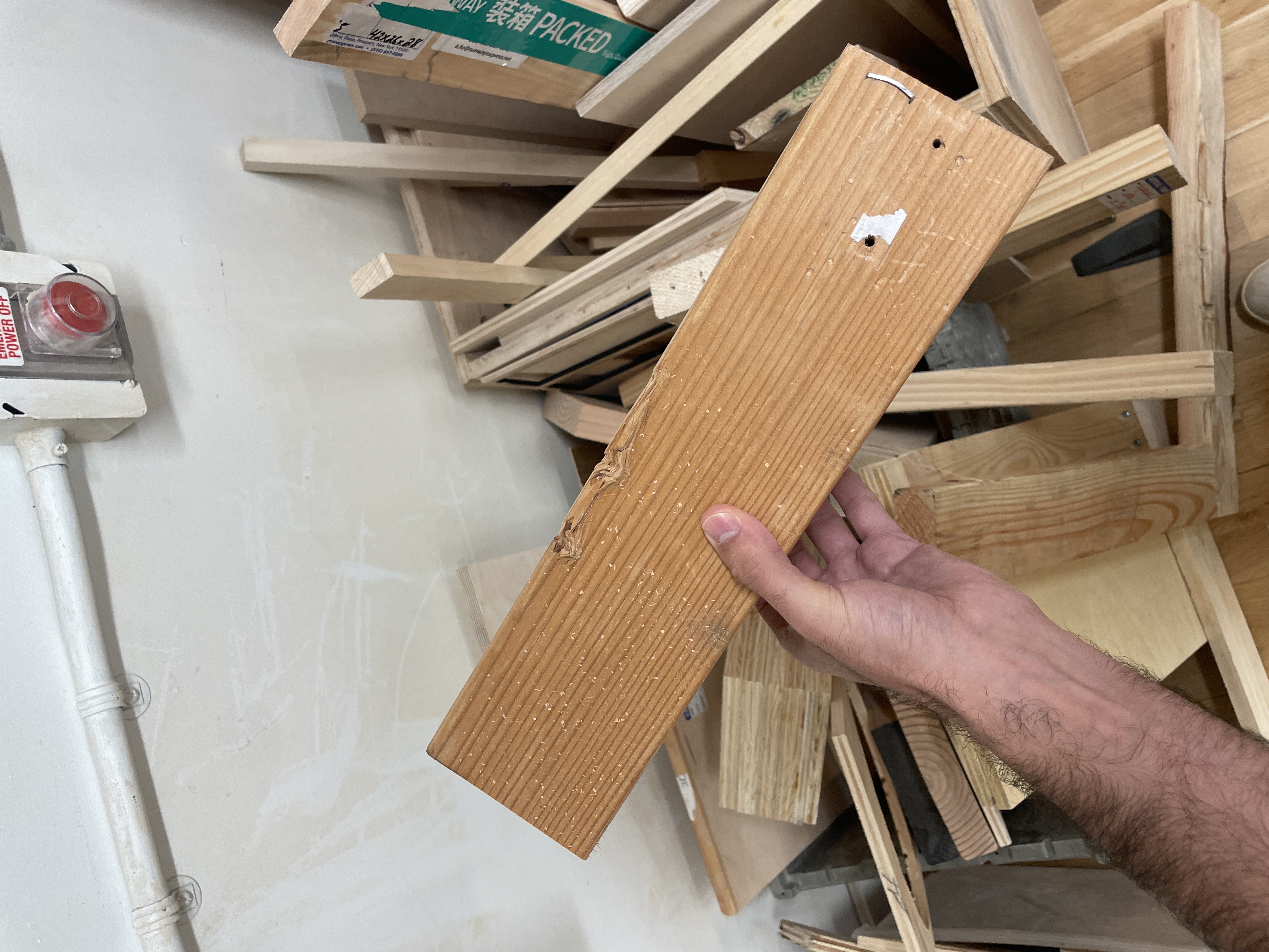 Scrap wood used for the box