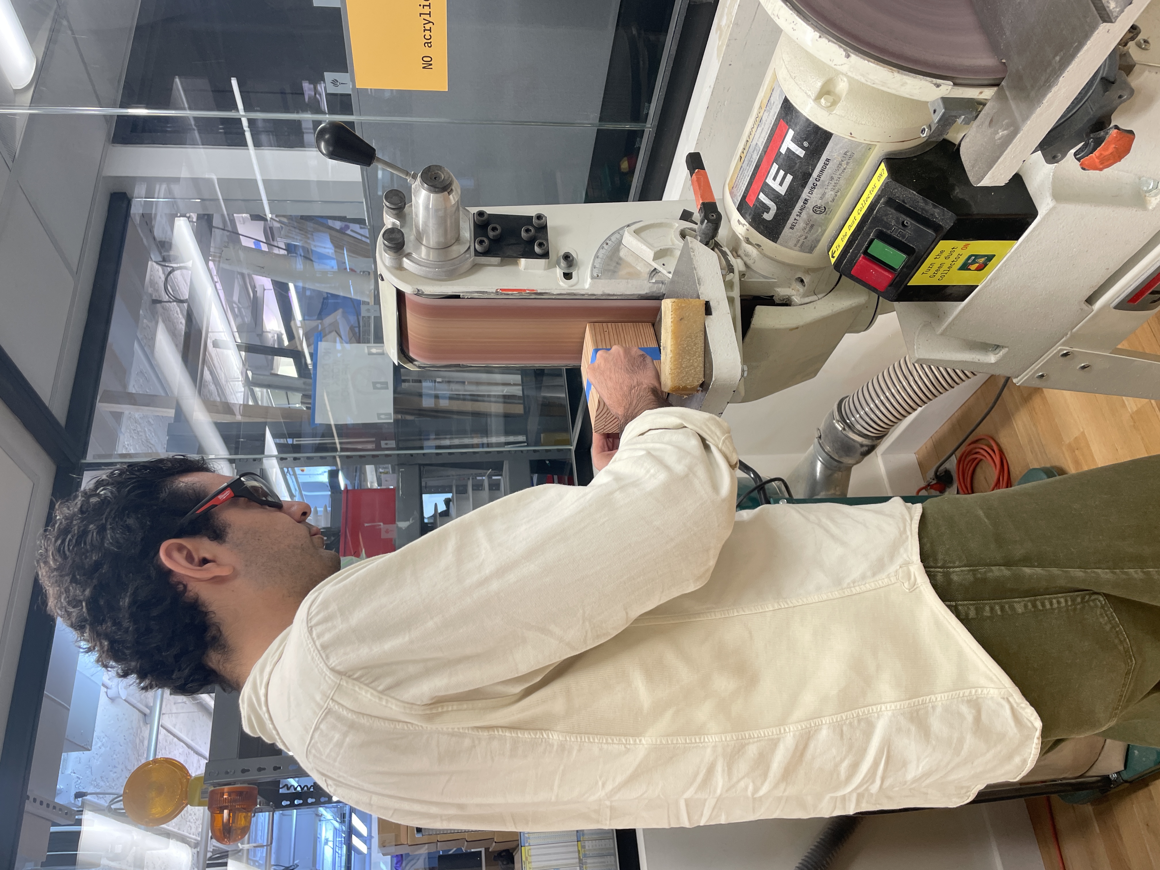 Sanding the box's edges